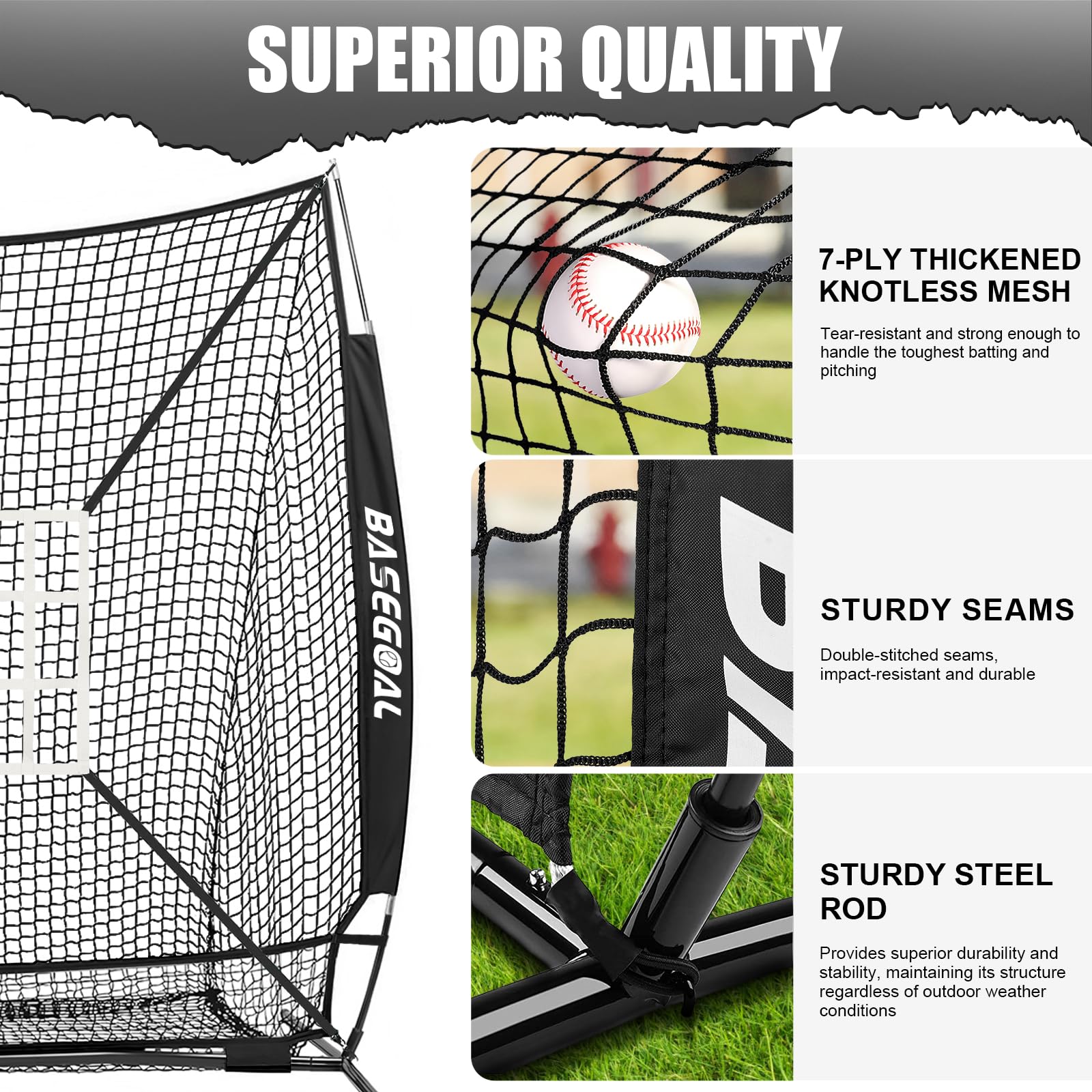Amazon.com : 6x6ft Baseball Practice Net with Batting Tee and